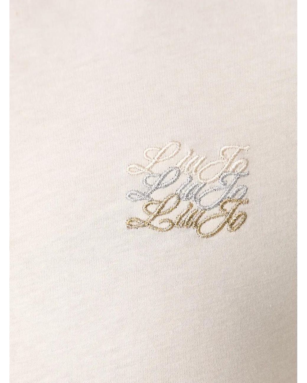 Liu Jo White Logo-Embroidered Long-Sleeve T-Shirt