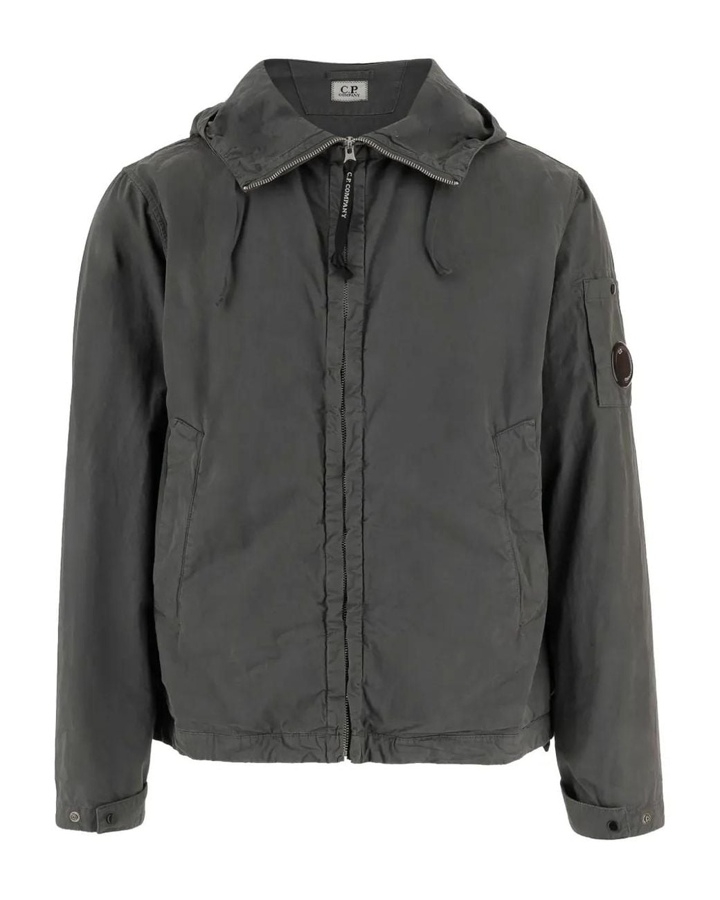 C P Company Gray Cotton Blouson Jacket for men