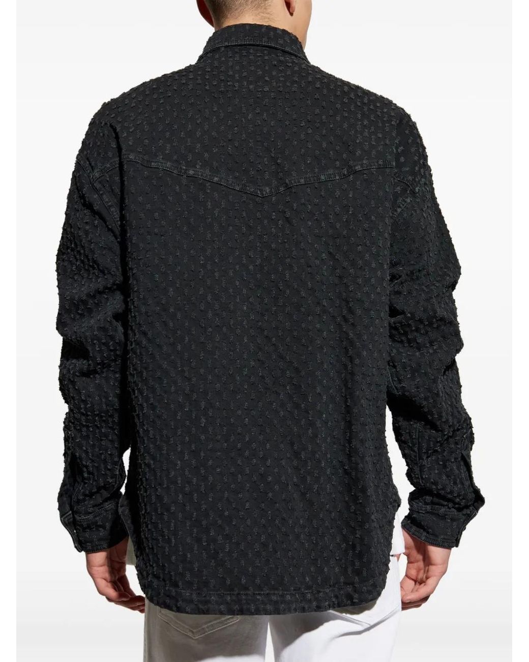 Versace Jeans Couture Black Denim Shirt Jacket for men