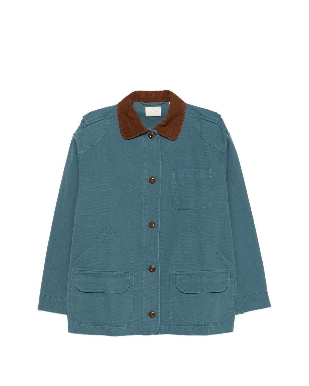 Doen Blue Pascual Contrast-Collar Jacket
