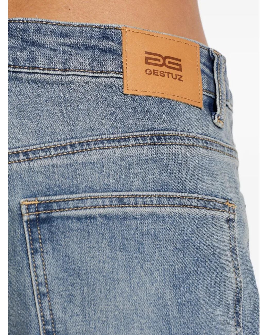 Gestuz Blue Gznoma Raw-Cut Denim Shorts