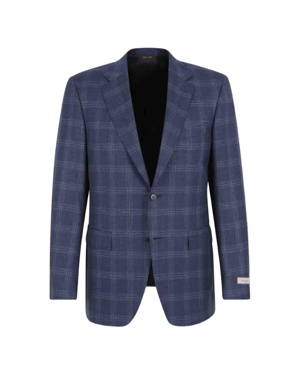 Blazer A Cuadros Con Botones Canali de hombre de color Blue