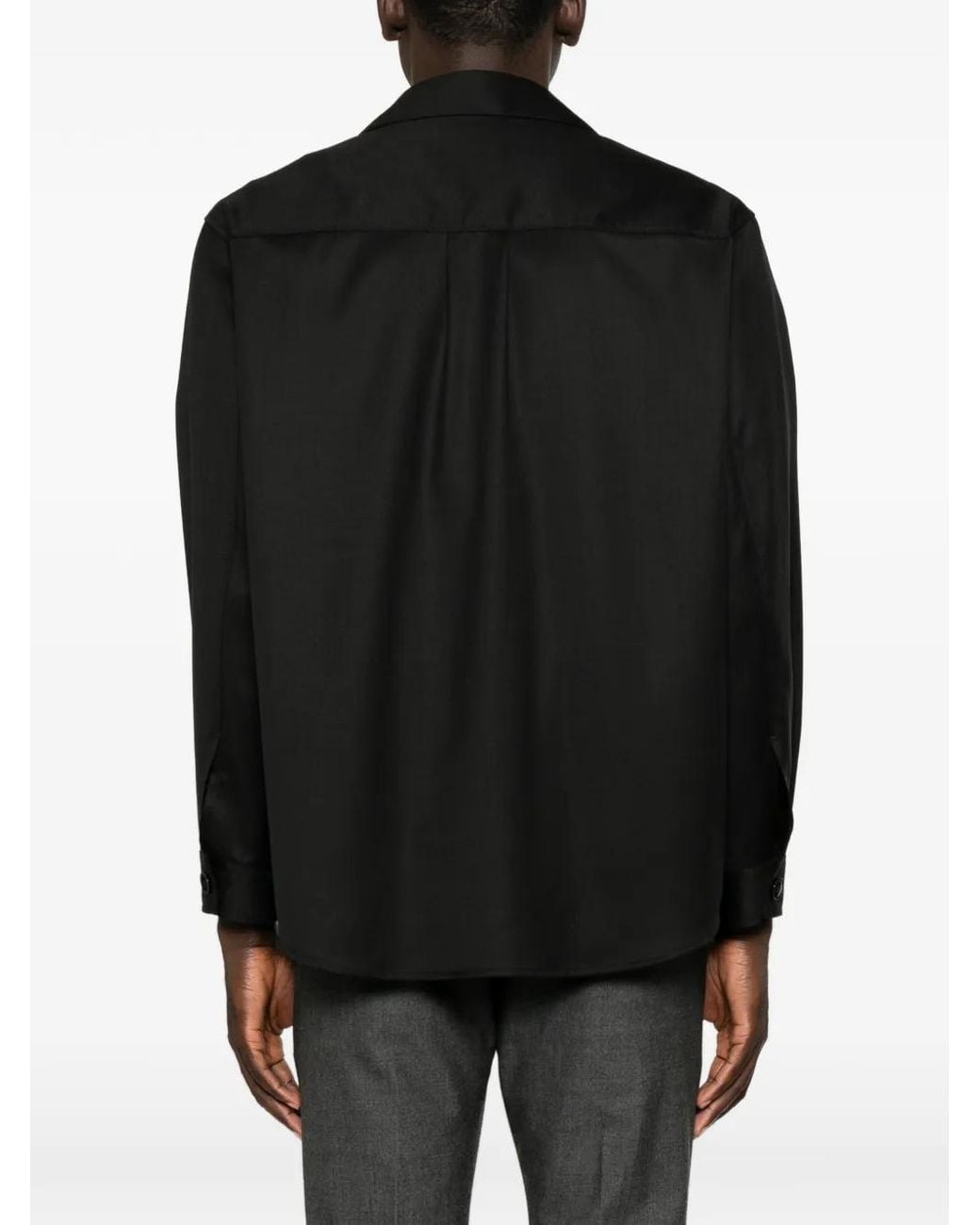 Boss Black Virgin Wool Flap-Pocket Jacket for men