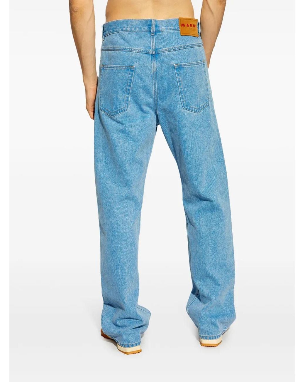 Marni Jeans Met Logopatch in het Blue voor heren