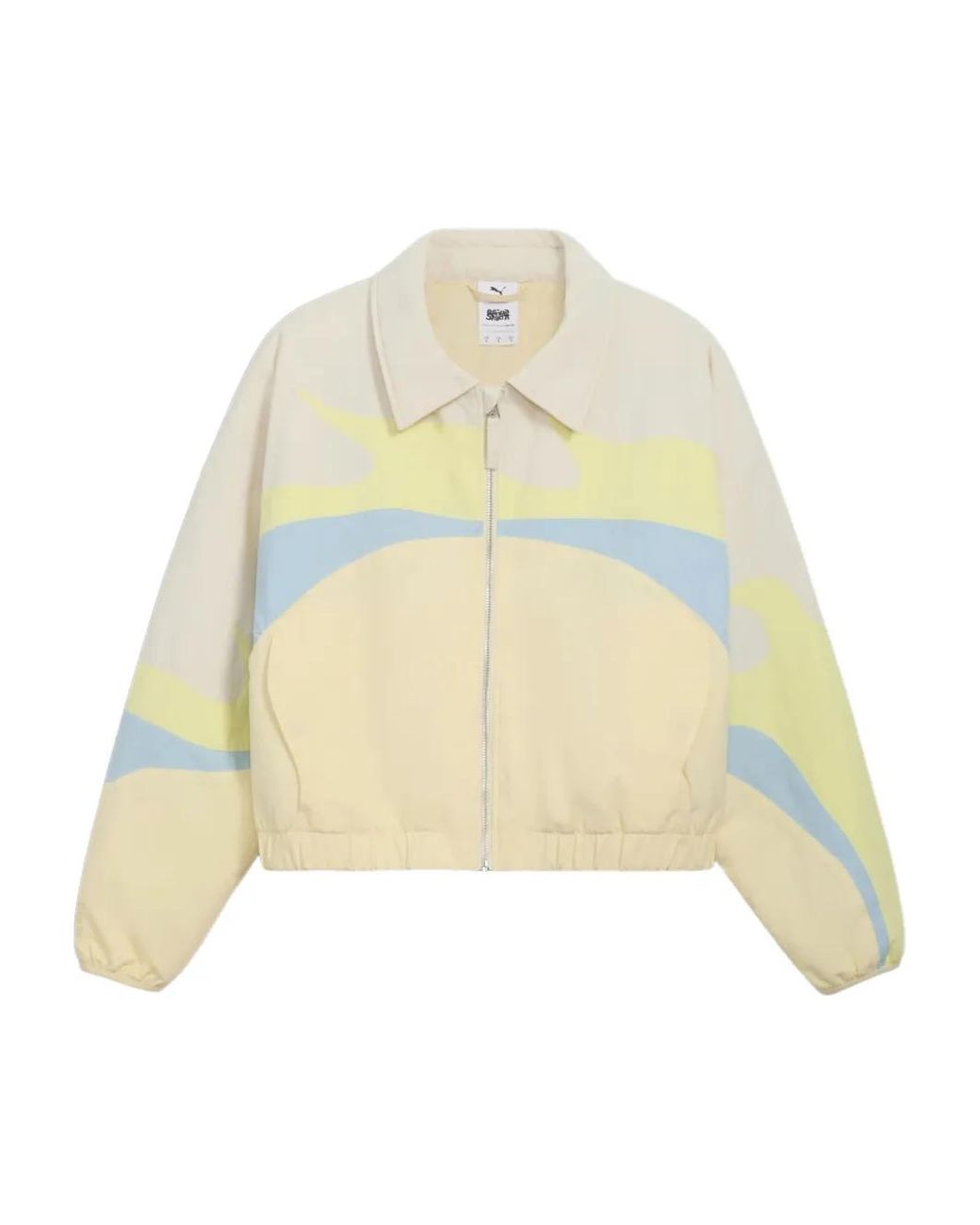 PUMA White Graphic Zip Jacket