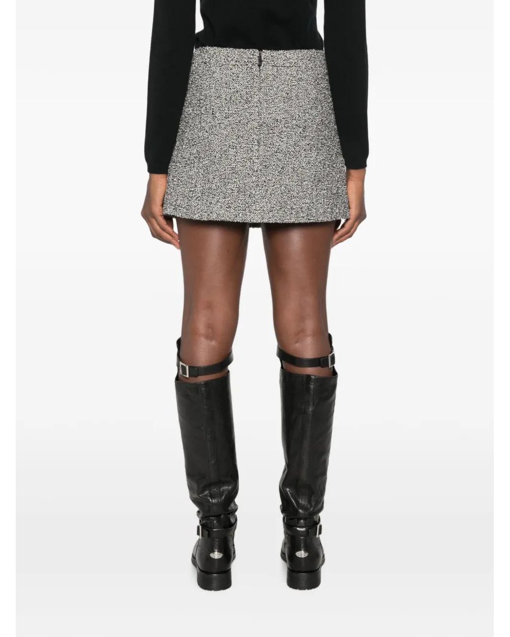 Michael Kors Gray Tweed-Effect Mini Skirt
