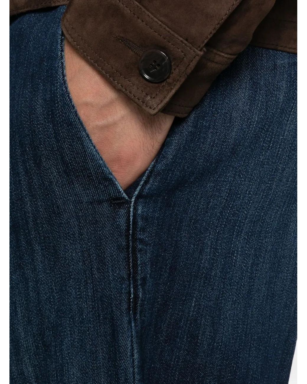 7 For All Mankind Blue Buttoned Jeans for men