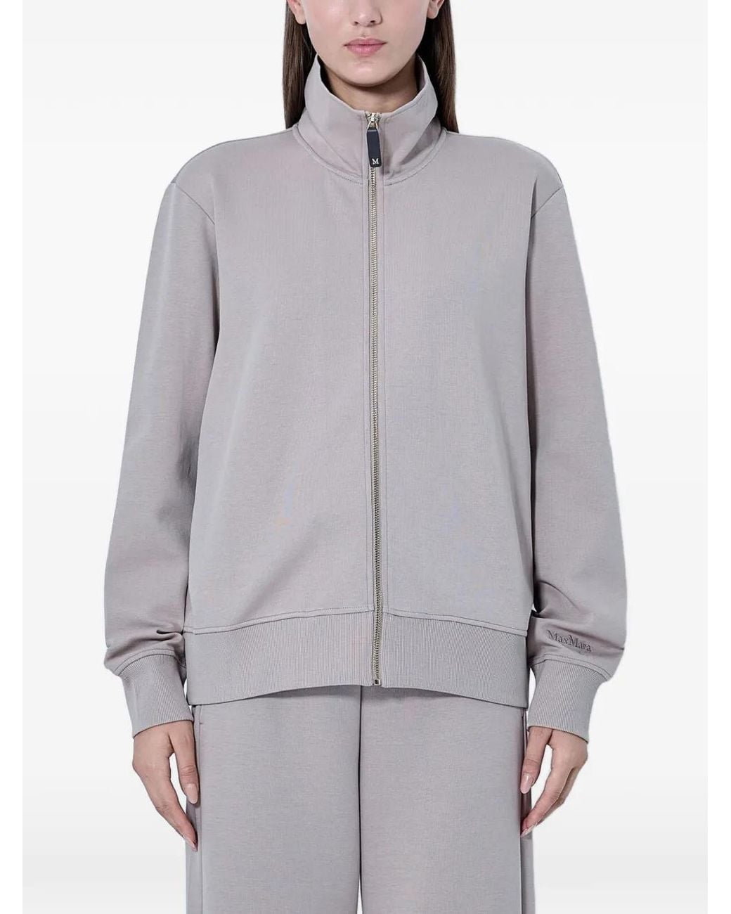 Max Mara White Zip-Up Collared Jacket