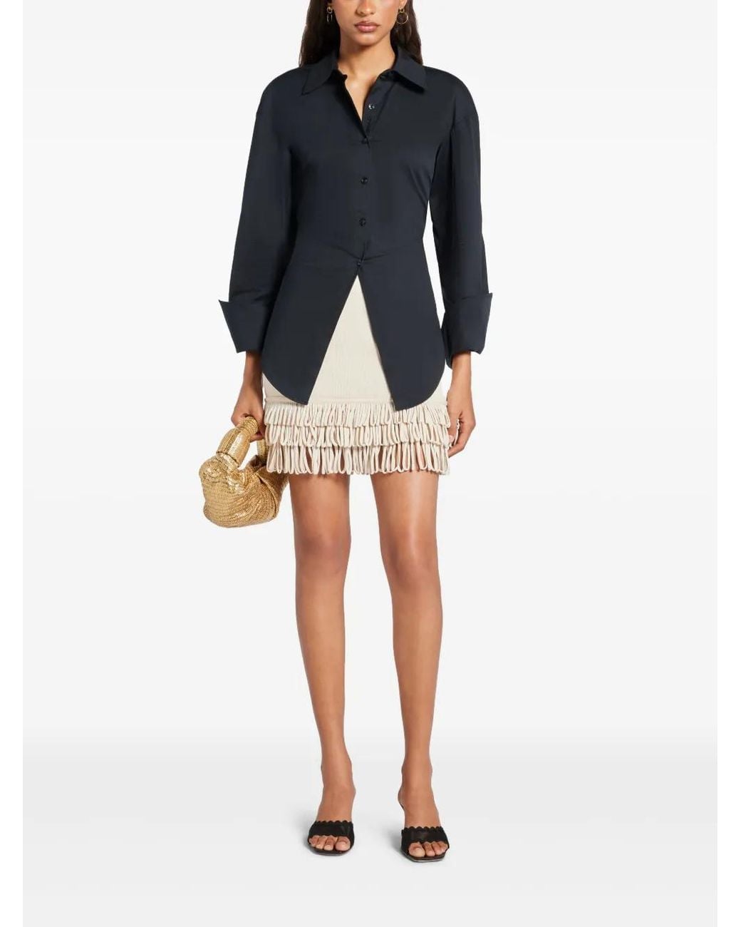 Simon Miller Metallic Raffia Lopsy Bag