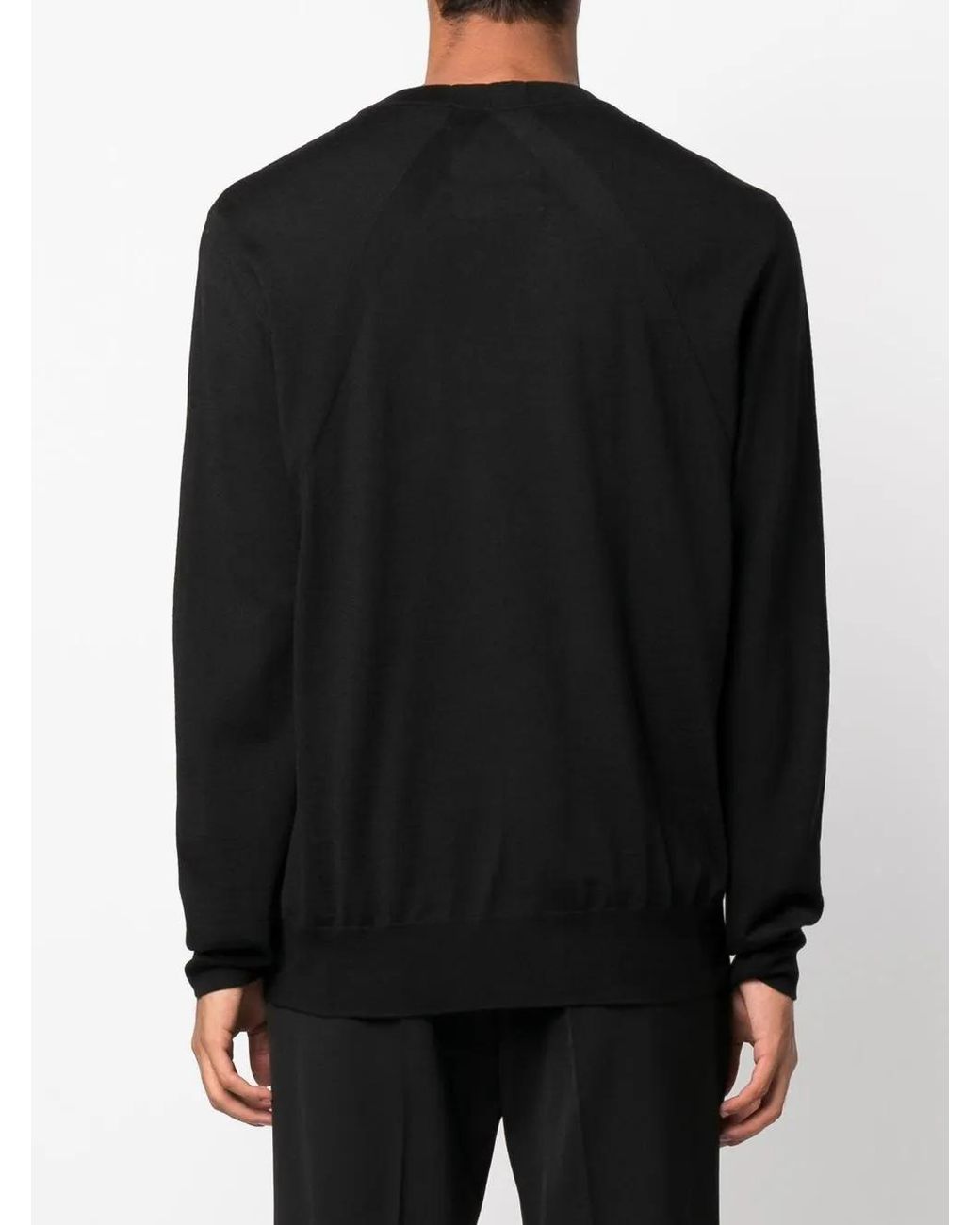 Jil Sander Black Wool-Knit Crew-Neck Jumper for men