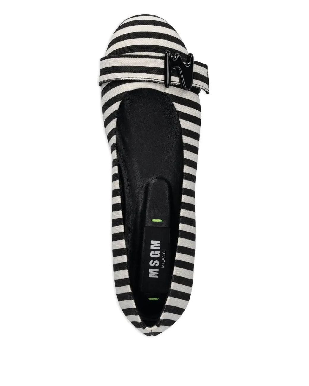 MSGM White Striped Flats