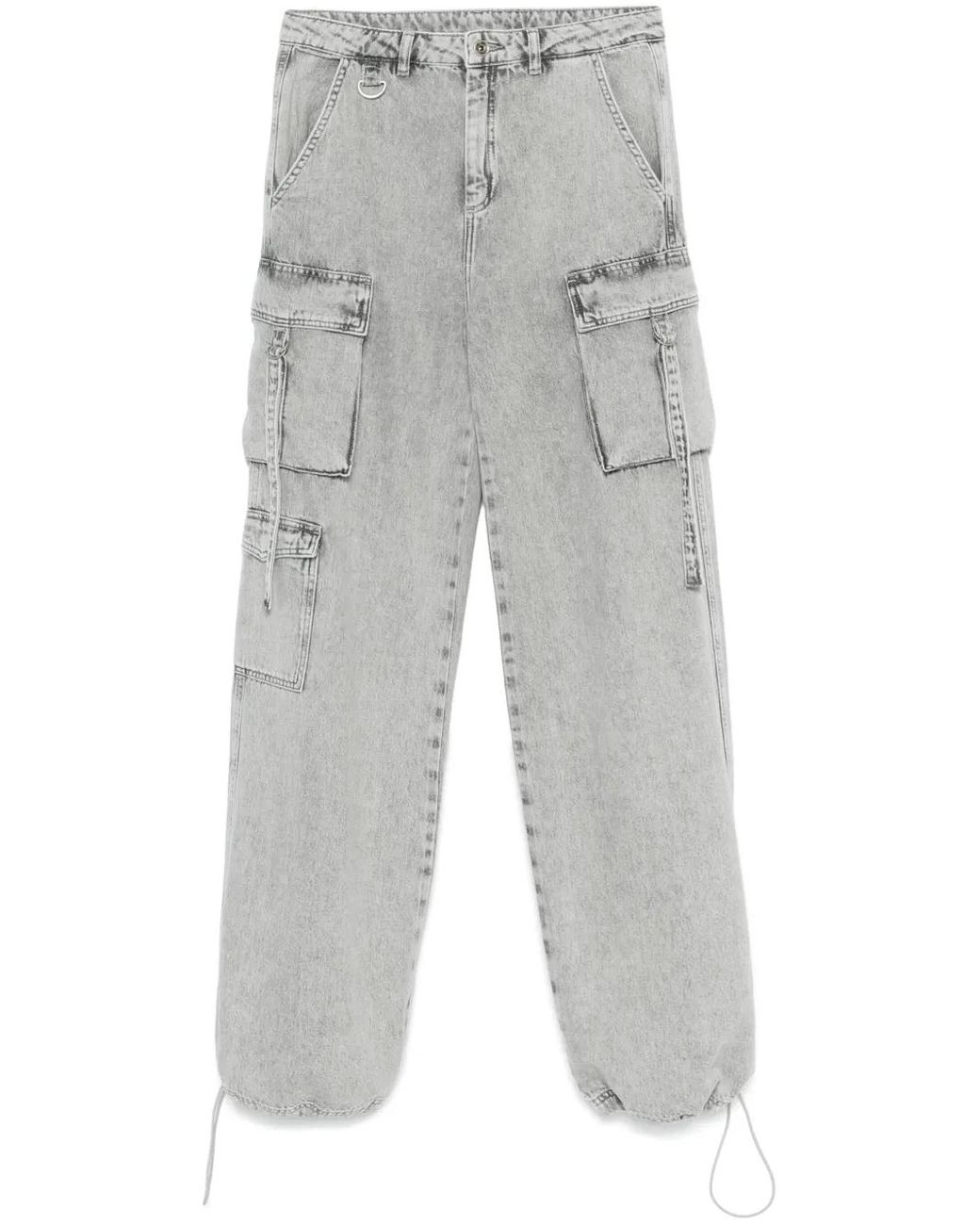 Patrizia Pepe Gray Cargo-Pockets Jeans