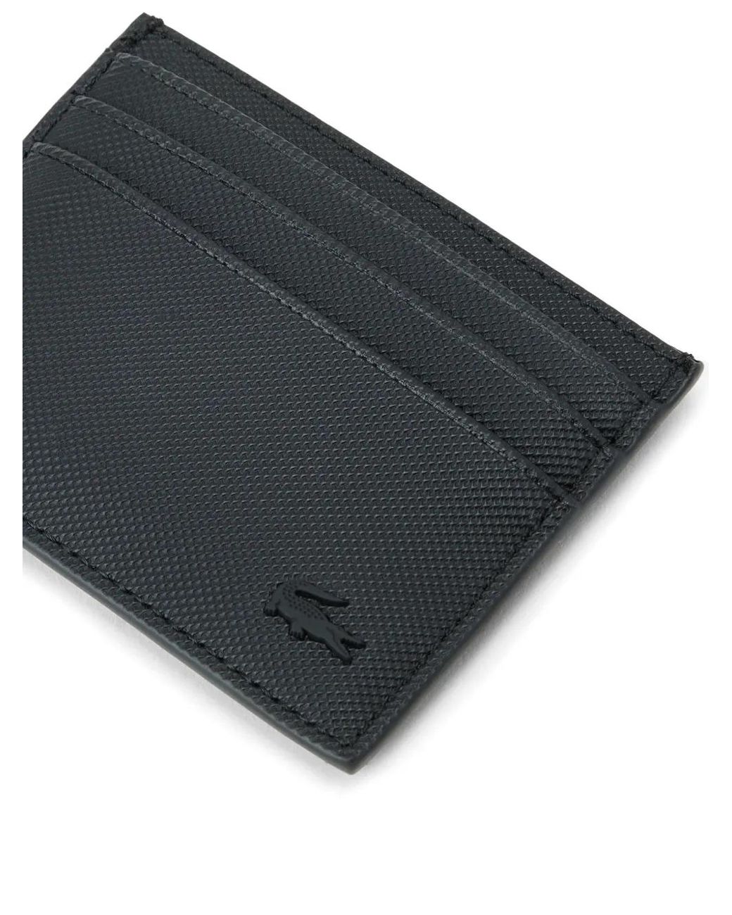 Lacoste Black Logo-Patch Cardholder for men