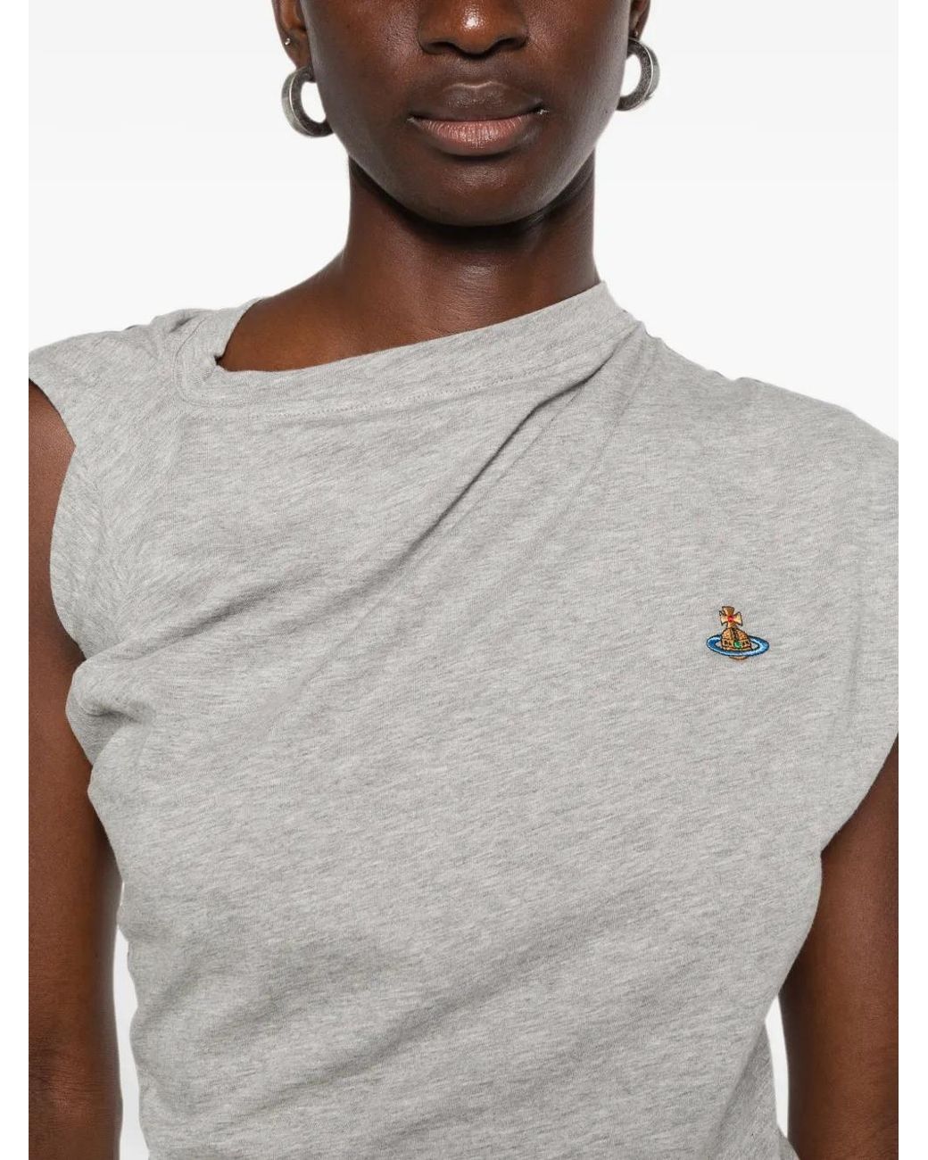 Vivienne Westwood Gray T-Shirt Drapé À Broderies Hebo Orb