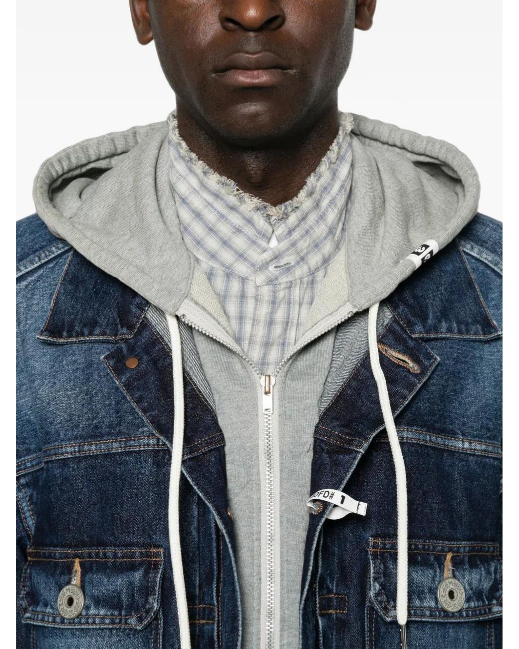 Maison Mihara Yasuhiro Blue Triple Layered Denim Jacket for men