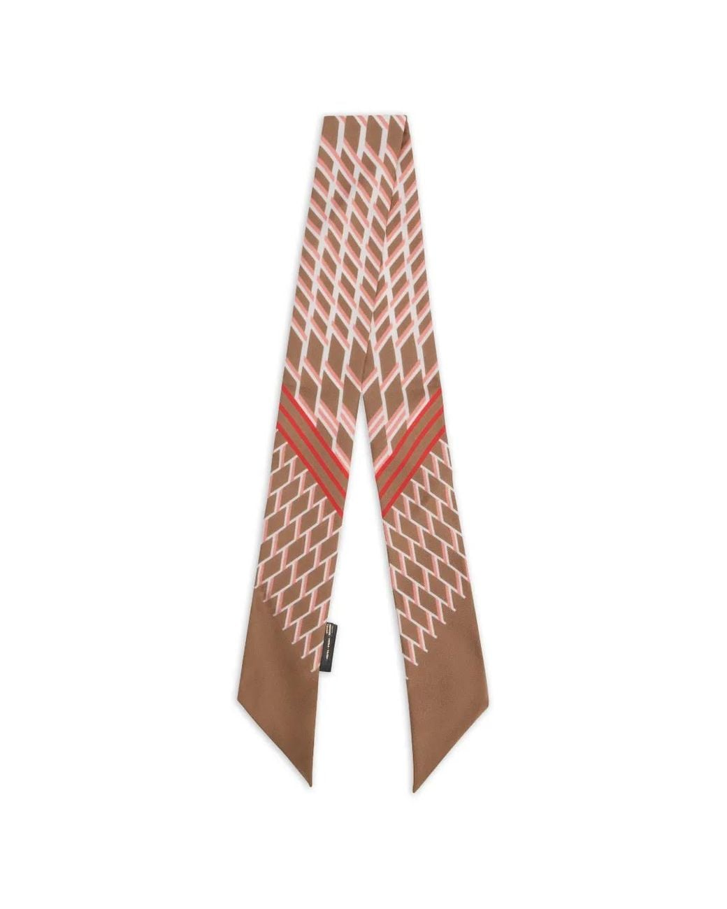 Moorer White Geometric-Print Scarf