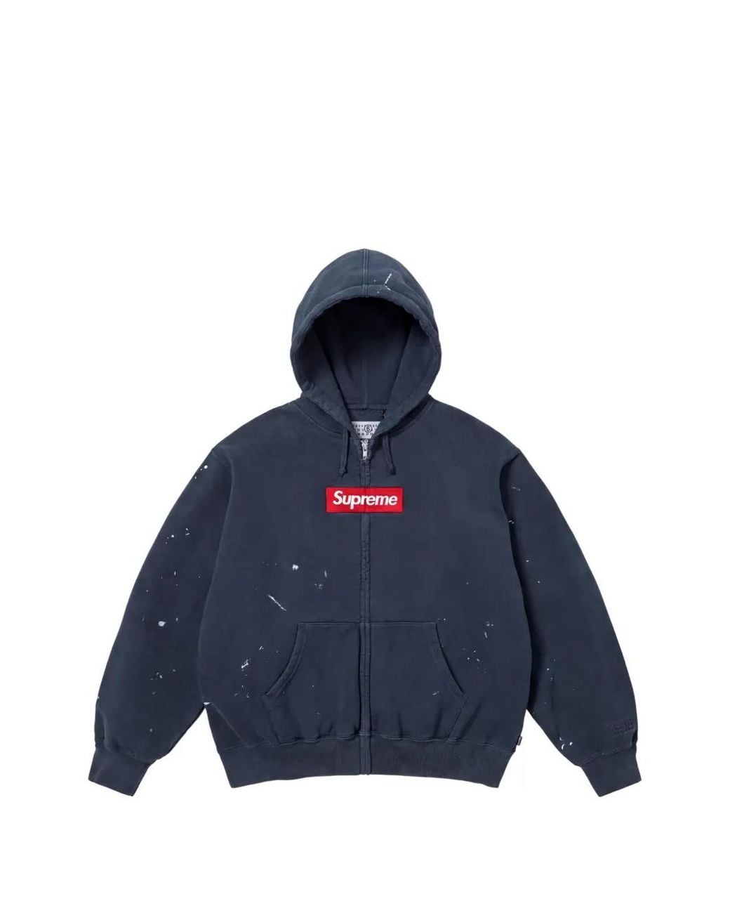 Supreme Blue X Mm& Box Logo Paint-Splatter Hoodie for men