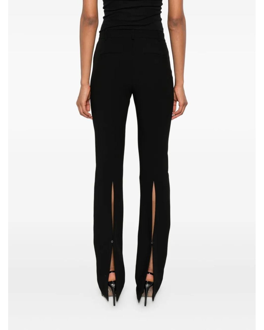 Pantalones Acampanados Con Abertura Trasera Pinko de color Black