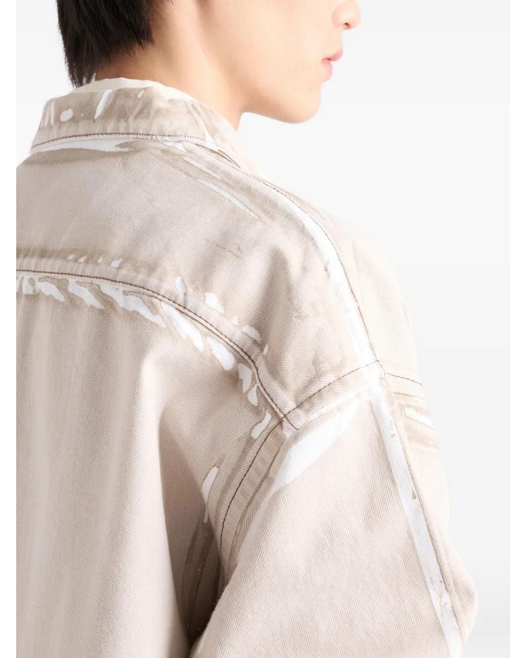 Prada Denim Overhemd Met Rits in het Natural voor heren