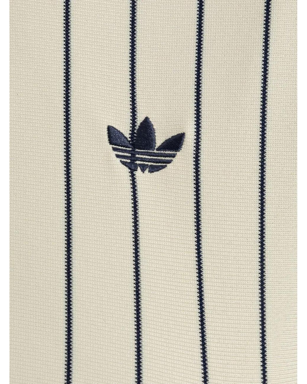 Adidas Natural Pinstripe-Print Sweater