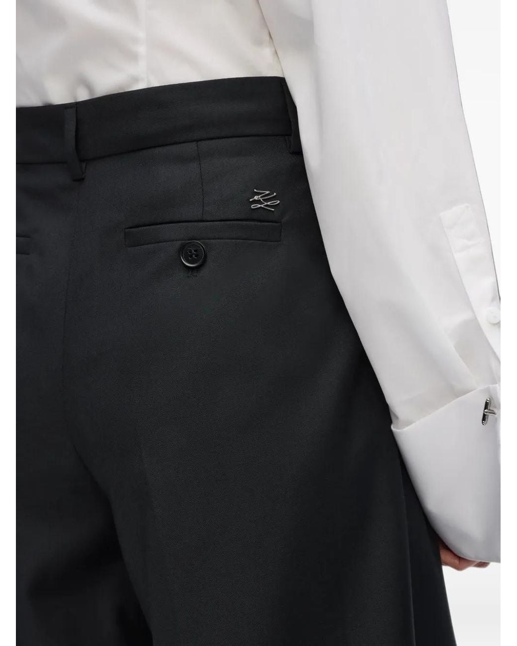Karl Lagerfeld Black Straight-Leg Bermuda Shorts