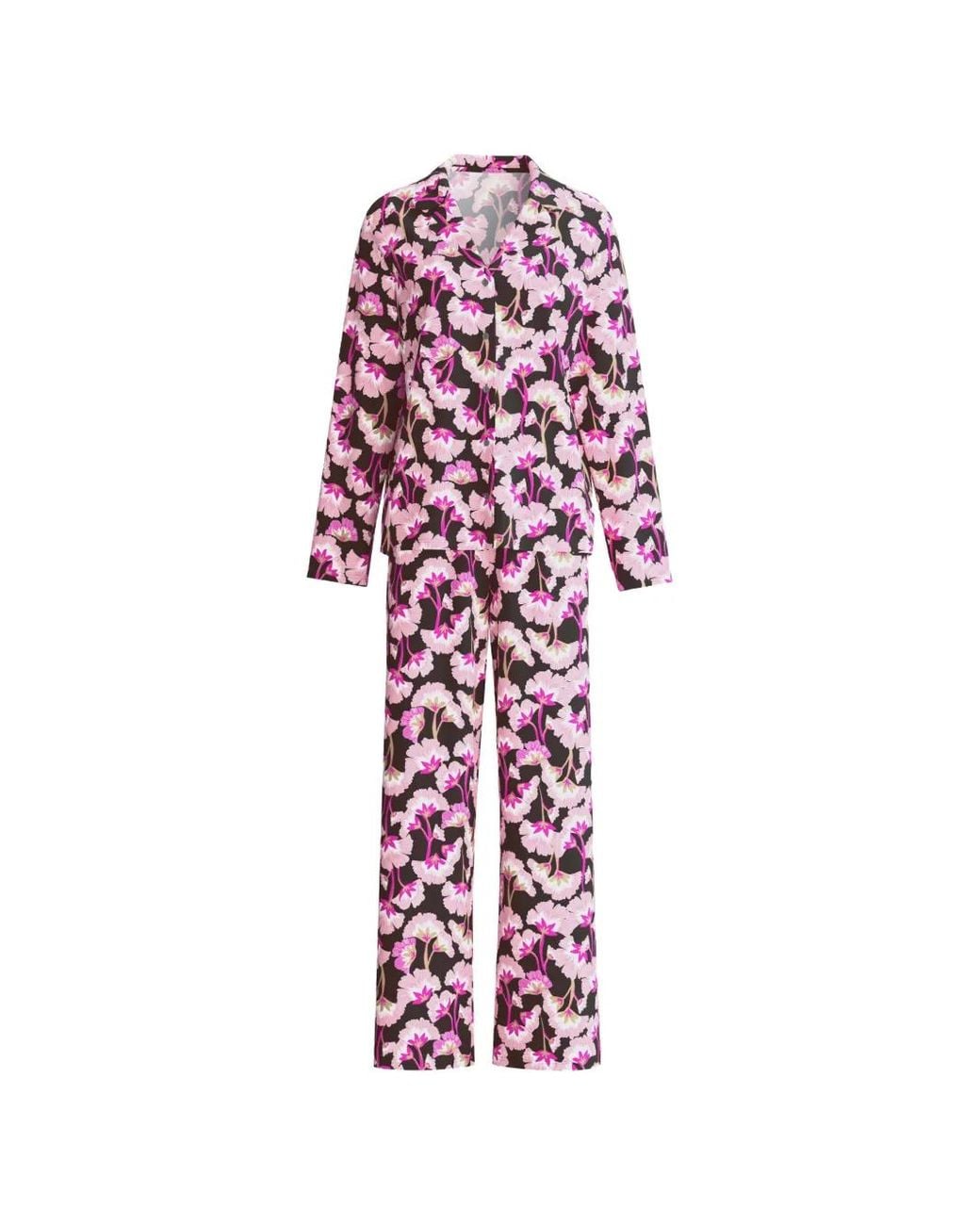 Calida Red Autumn Dreams Floral-Print Cotton Pajama Set