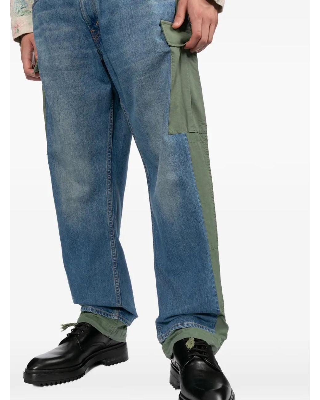 Junya Watanabe Blue Panelled Cargo Pants for men