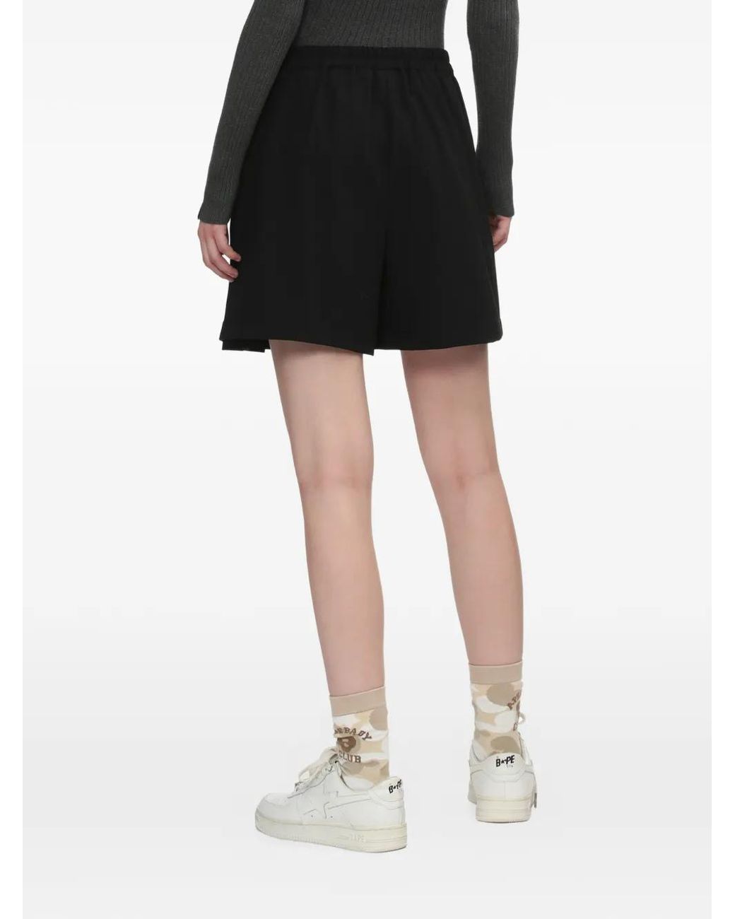 AAPE BY A BATHING AP Black Pleated Heart Shorts