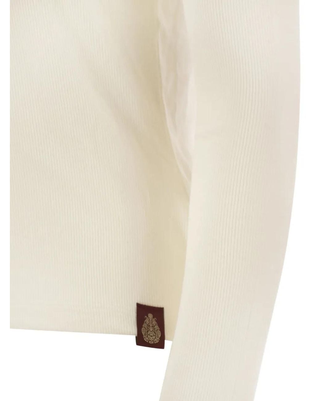 Dondup White Esibizionista Shoulder-Button Ribbed Top
