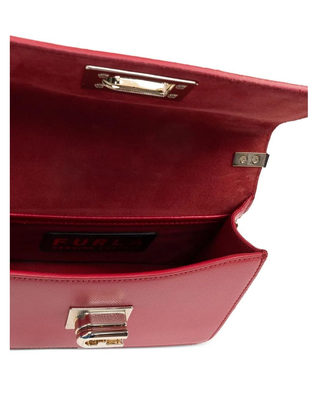 Furla Red Mini Ballerina Leather Crossbody Bag