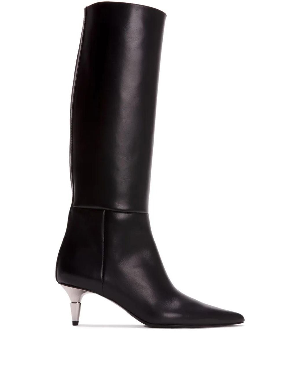 Proenza Schouler Black Spike Pointed-Toe Knee-High Boots