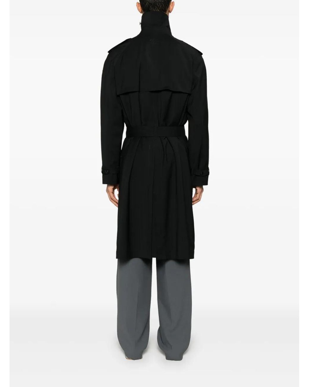 Fendi Black Belted Trench Coat for men