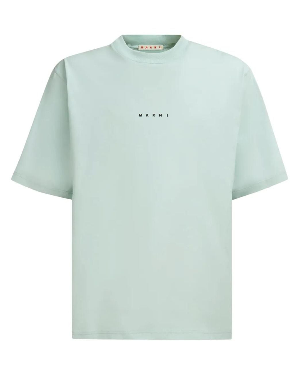 Marni Blue Logo-Print Cotton T-Shirt for men