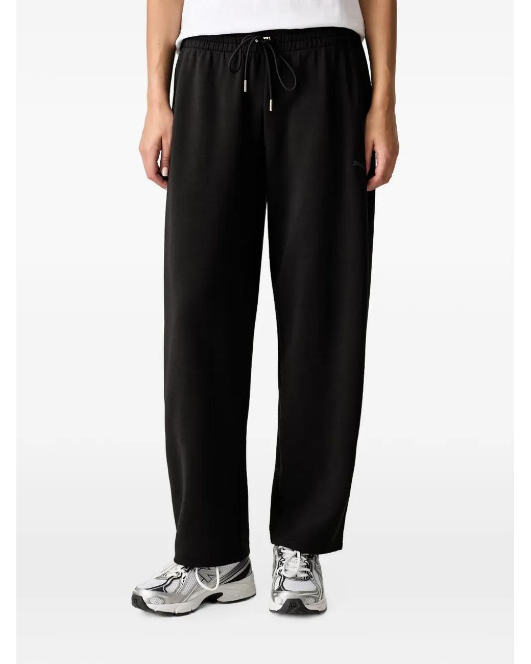 PUMA Black Logo-Embroidered Drawstring Track Pants
