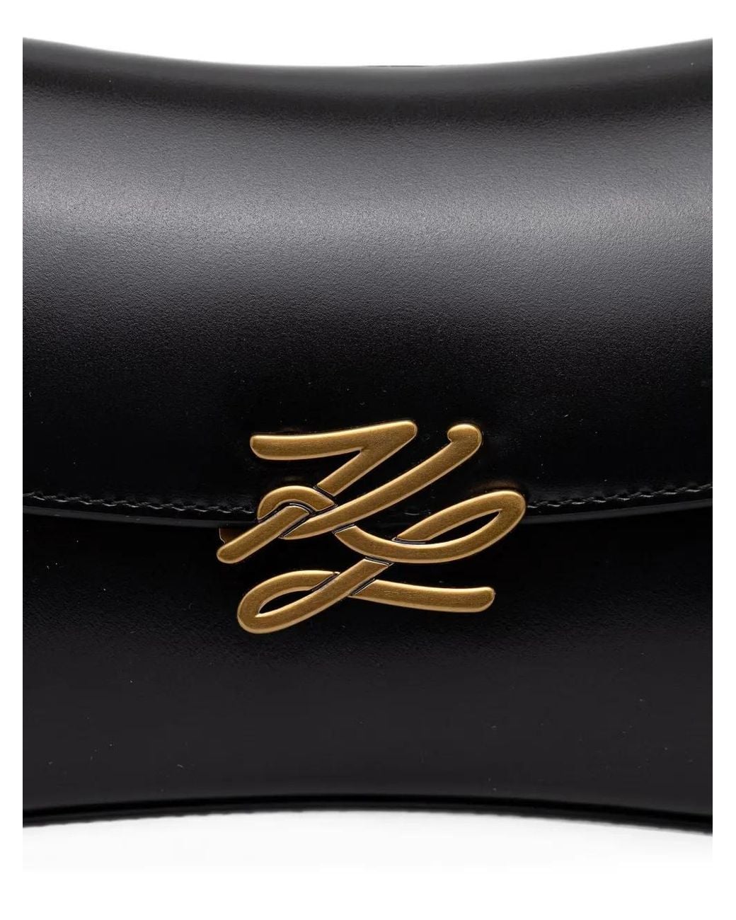Karl Lagerfeld Black K/Autograph Twist Shoulder Bag