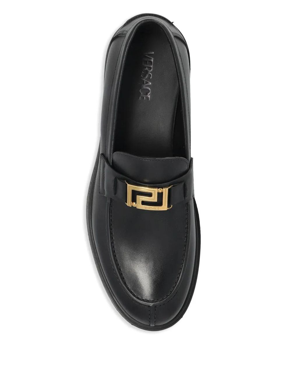 Versace Black Greca Loafers for men