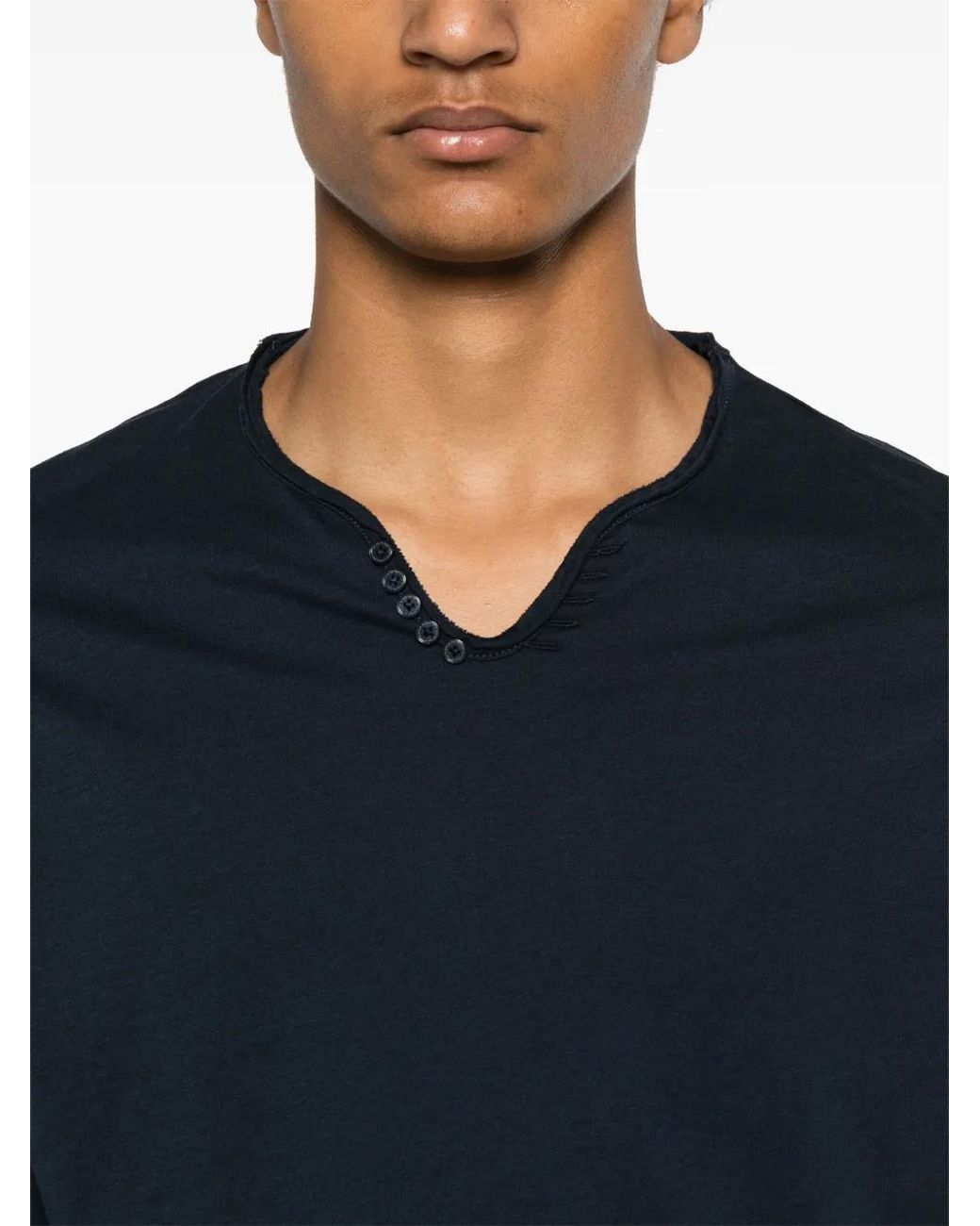 Zadig & Voltaire Blue Monastir Henley T-Shirt for men
