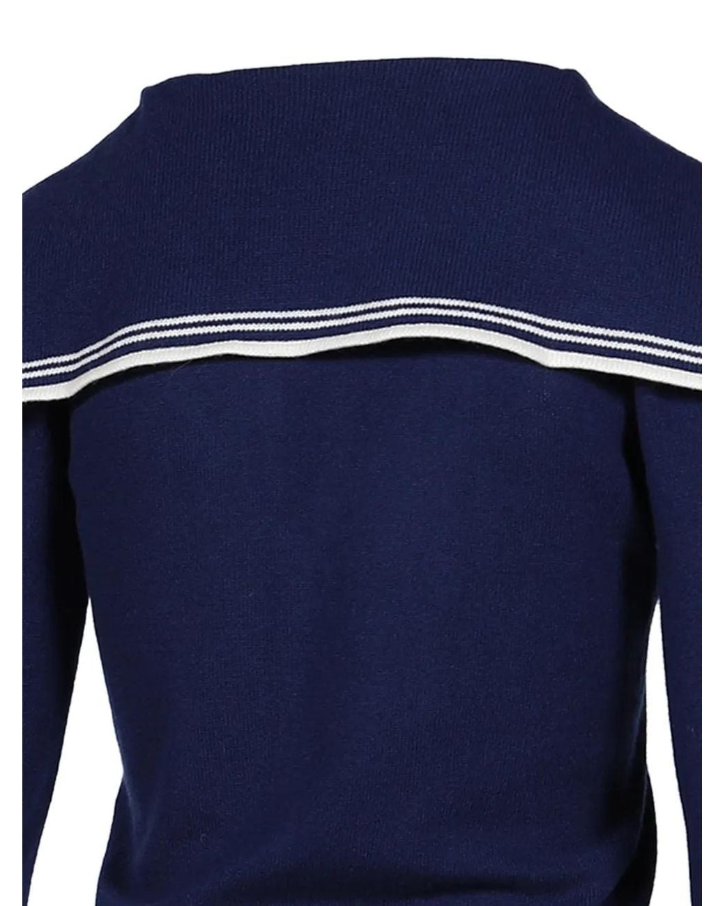 ShuShu/Tong Blue Sailor-Collar Knit Cardigan