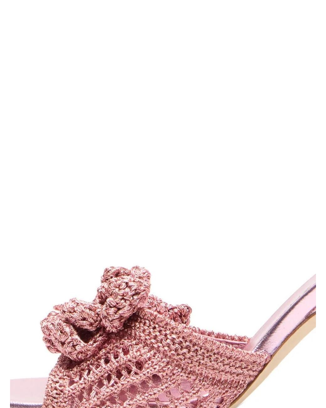 Stuart Weitzman Pink Lotus Floral-Appliqué Sandals