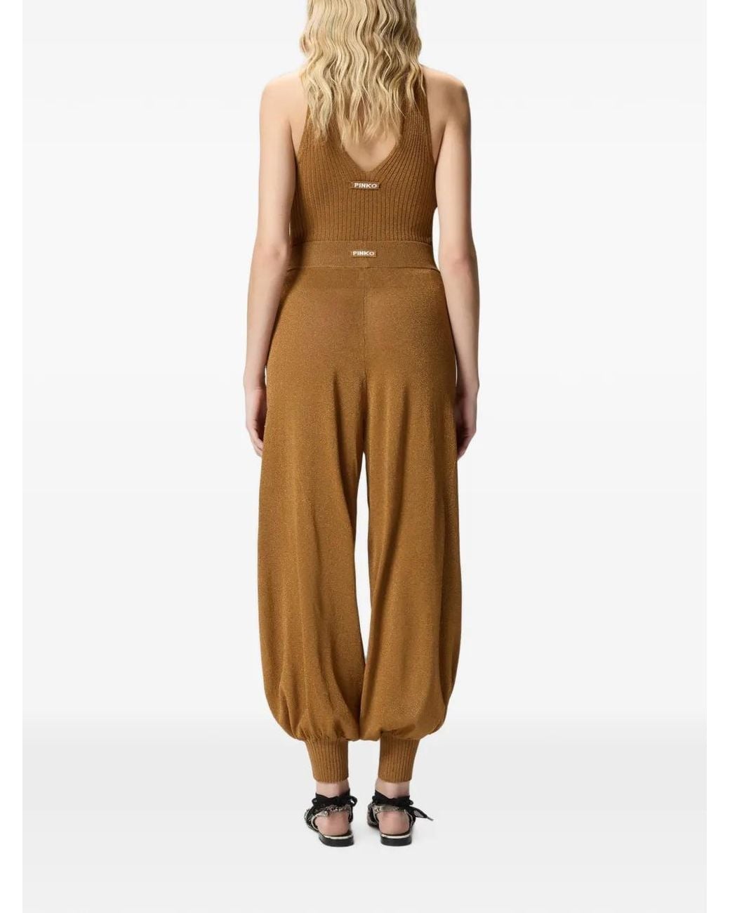 Pinko Brown Oxalis Wide-Leg Trousers