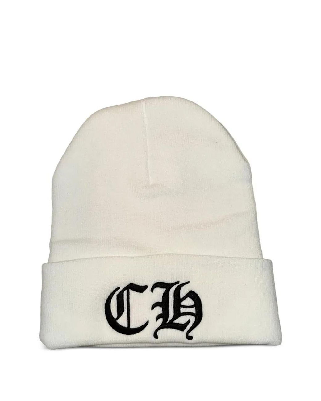 Chrome Hearts White Logo-Embroidered Beanie Hat for men