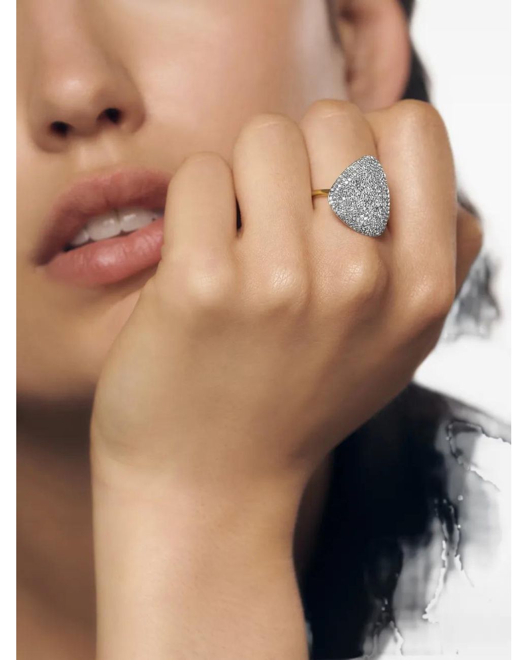 Monica Vinader Metallic Nura Pavé Diamond Ring