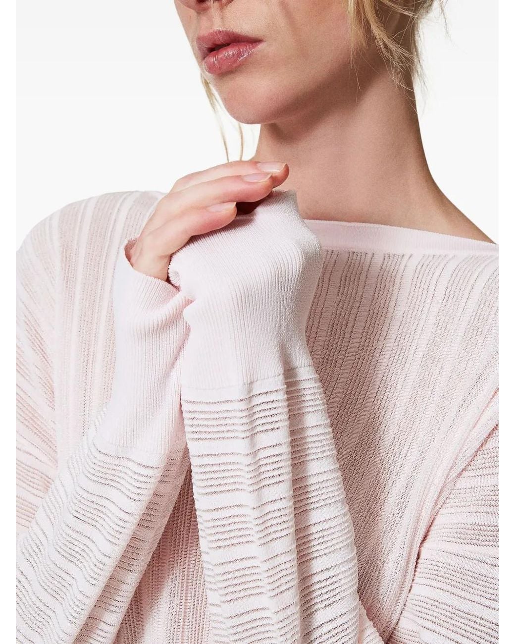 Twinset Pink Kimono-Sleeves Jumper