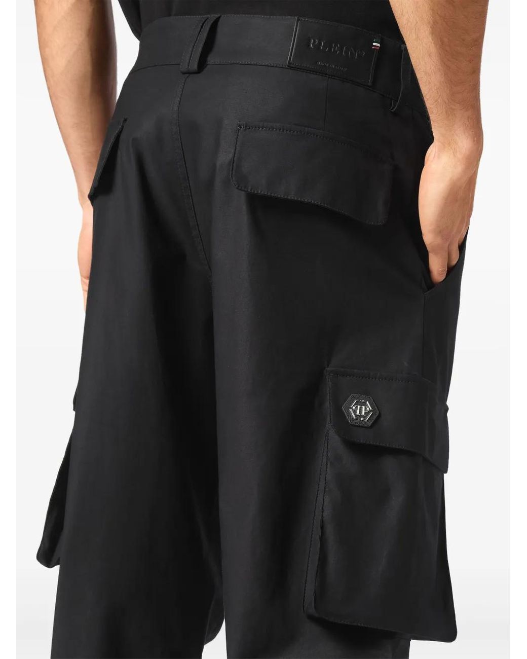 Philipp Plein Black Tapered-Leg Cargo Pants for men