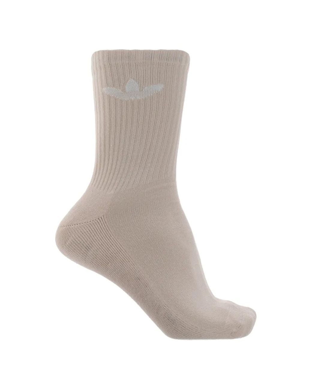 Adidas White Logo-Embroidered Ribbed Socks (Set Of Six)
