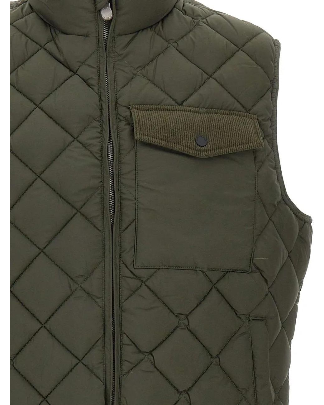 Save The Duck Green Fabrice Diamond-Quilted Gilet for men