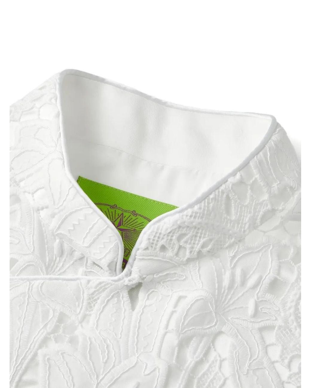 Shanghai Tang White Tang Lace-Embroidered Top