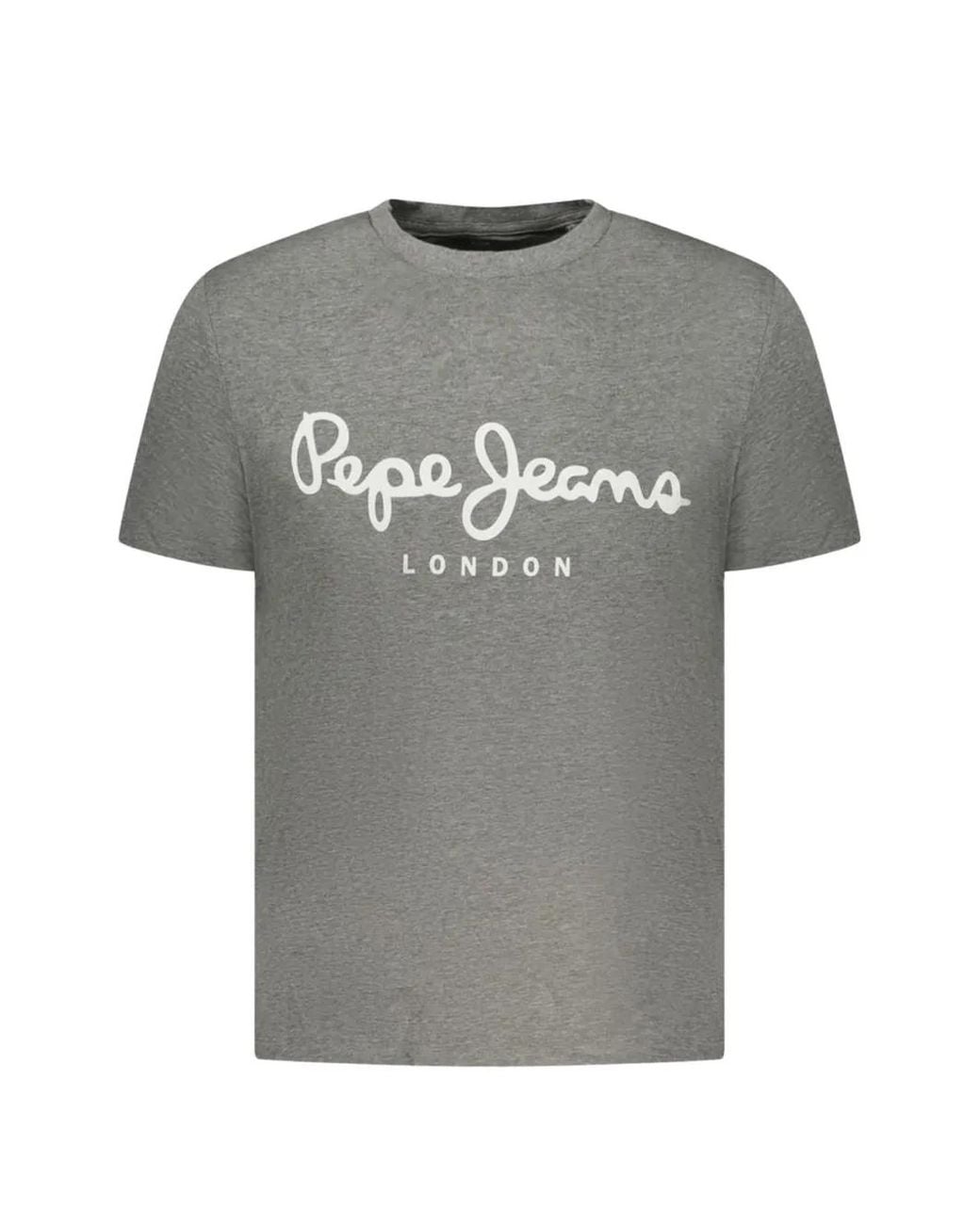 Pepe Jeans Gray Logo-Print T-Shirt for men