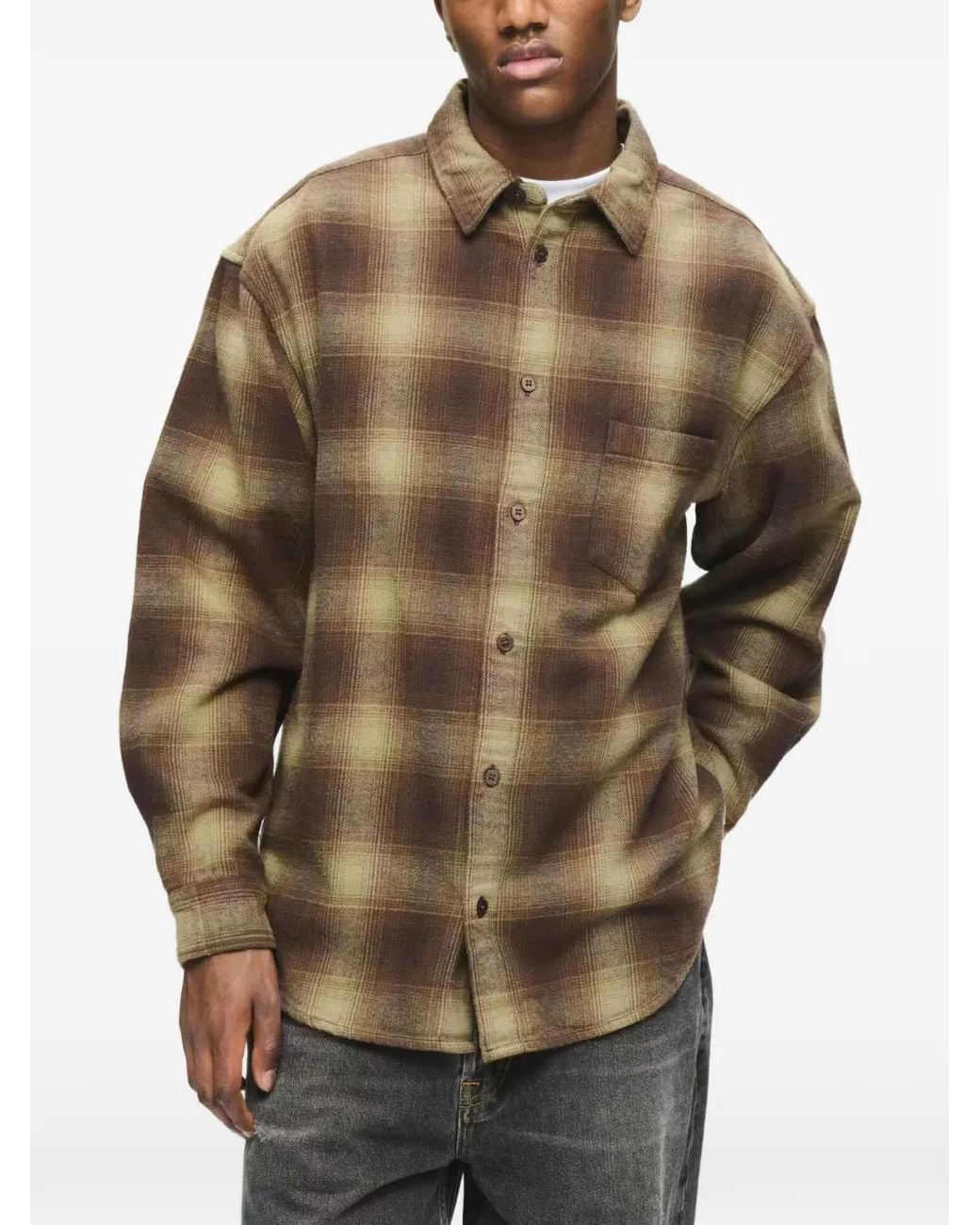 WOOD WOOD Brown Wwcarter Check-Pattern Shirt for men