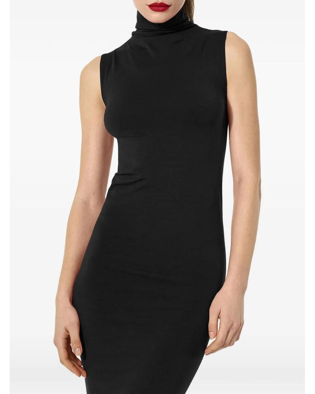 Wolford Black Seamless Sleeveless Midi Dress